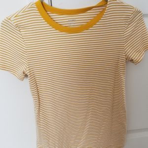 yellow and white striped shirt